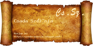 Csada Szénia névjegykártya